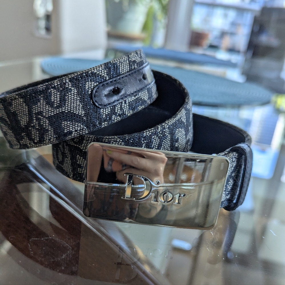 Christian Dior Oblique Canvas Trotter belt